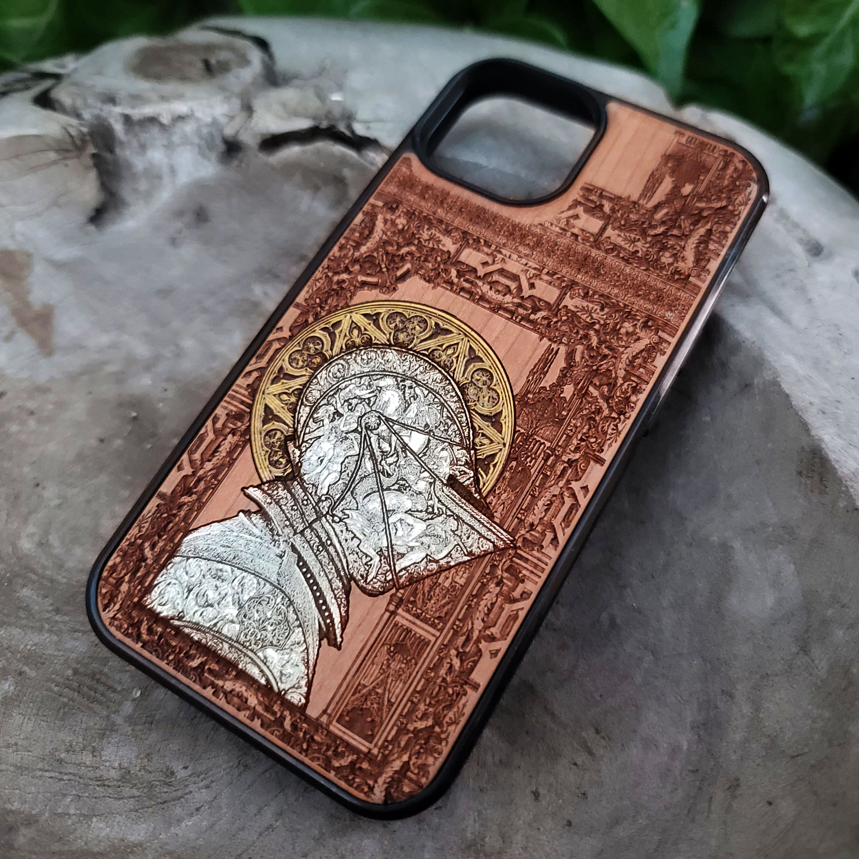 Medieval Knight "Confessed" - Wood Phone Case - Silver Painted