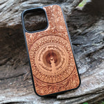 Load image into Gallery viewer, iPhone &amp; Samsung Galaxy Wood Phone Case - Lord of The Rings Dark Tower Mandala
