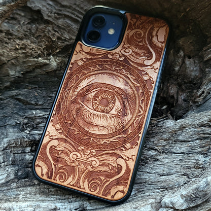 Human Eye Wood Phone Case