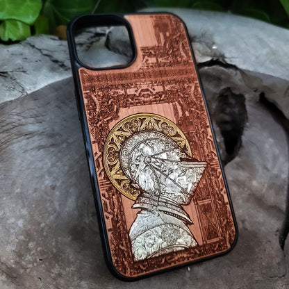 Medieval Knight "Confessed" - Wood Phone Case - Silver Painted