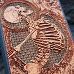 Load image into Gallery viewer, iPhone &amp; Samsung Galaxy Wood Phone Case - Human Skeleton Gold Gothic Pattern Hand Painted
