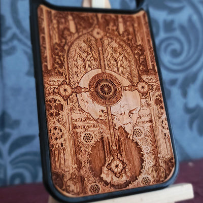 Religión - Funda de madera para teléfono - Pintada a mano