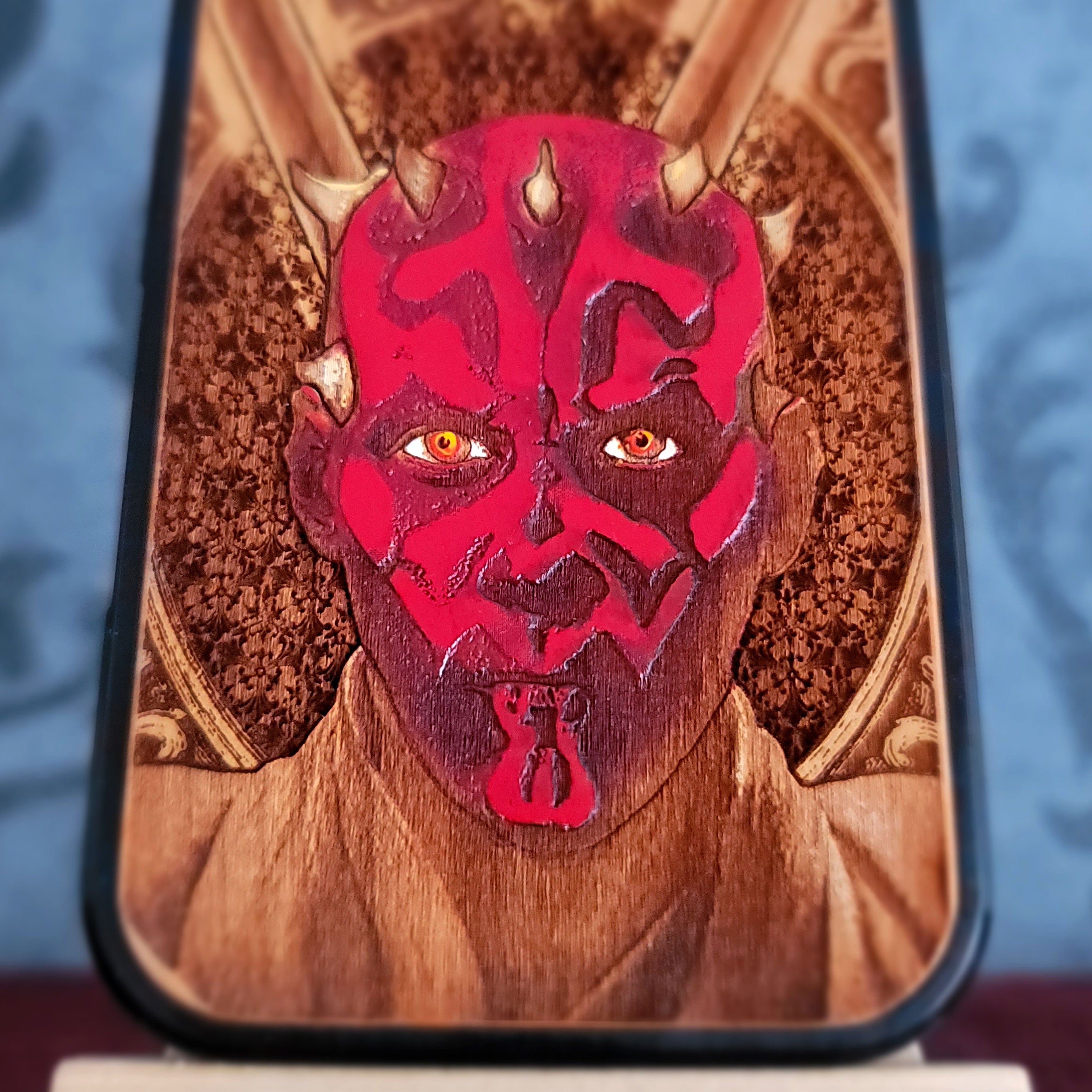 R2-D2 Star Wars - Handyhülle aus Holz - handbemalt