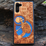 Load image into Gallery viewer, iPhone &amp; Samsung Galaxy Wood Phone Case - Human Skeleton Blue Gothic Pattern Hand Painted
