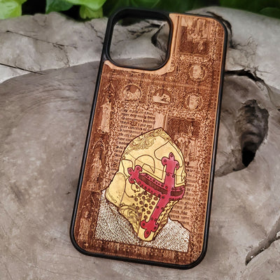 Medieval Knight "I'm Ready" - Wood Phone Case - Gold Painted II