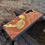Load image into Gallery viewer, iPhone &amp; Samsung Galaxy Wood Phone Case - Yellow Human Skeleton Gothic Pattern Hand Painted
