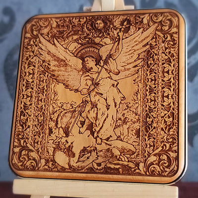 St Michael the Archangel Wood Wireless Charger