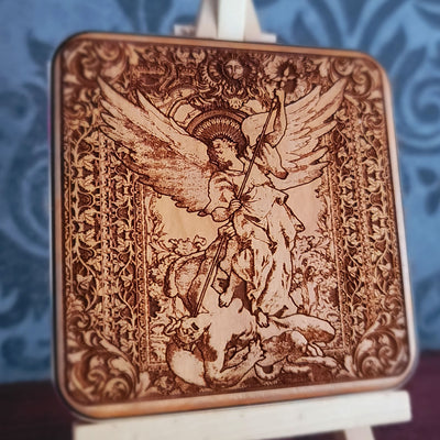 St Michael the Archangel Wood Wireless Charger