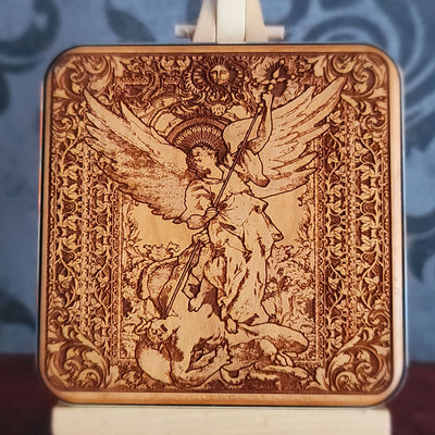 St Michael the Archangel Wood Wireless Charger