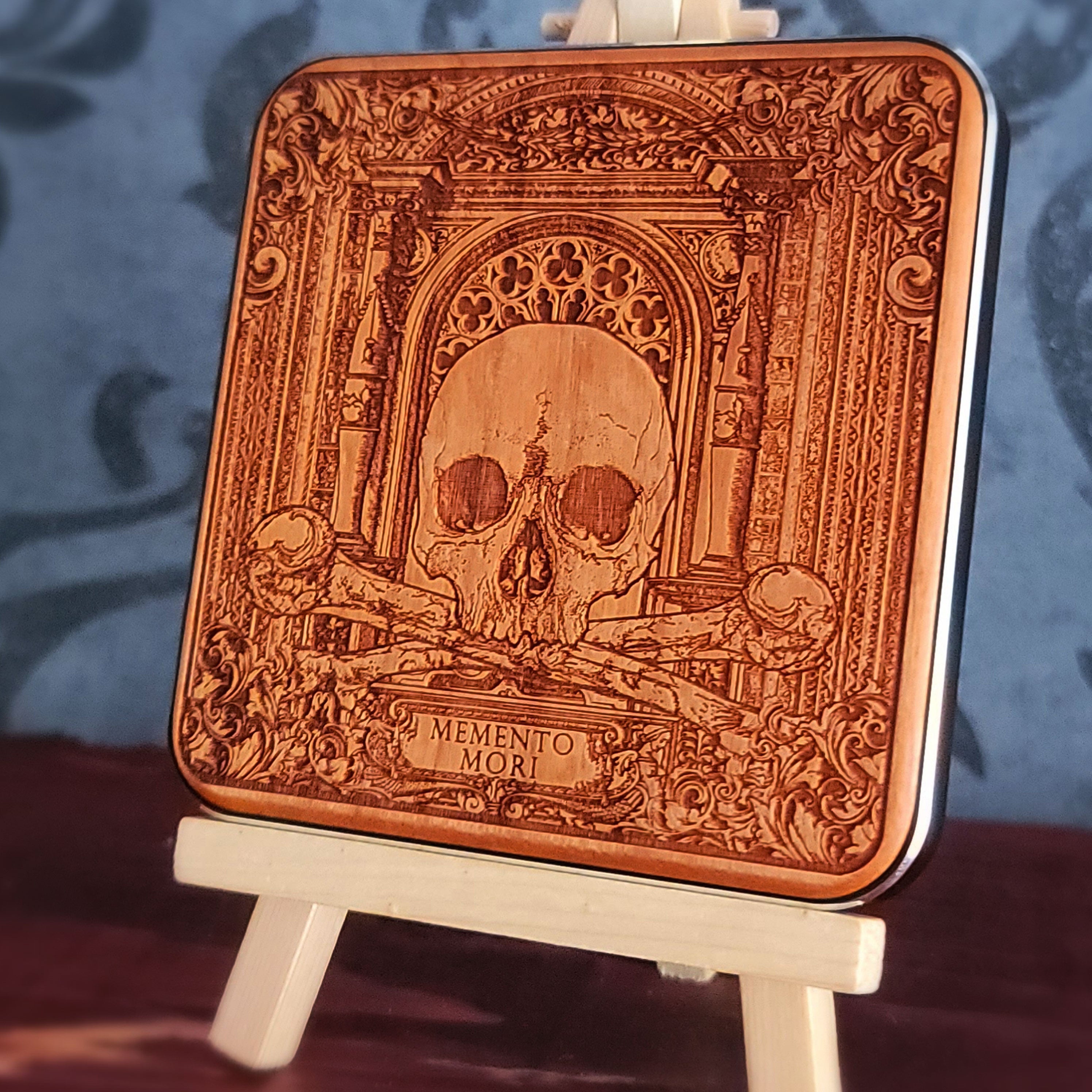 Memento Mori Wood Wireless Charger