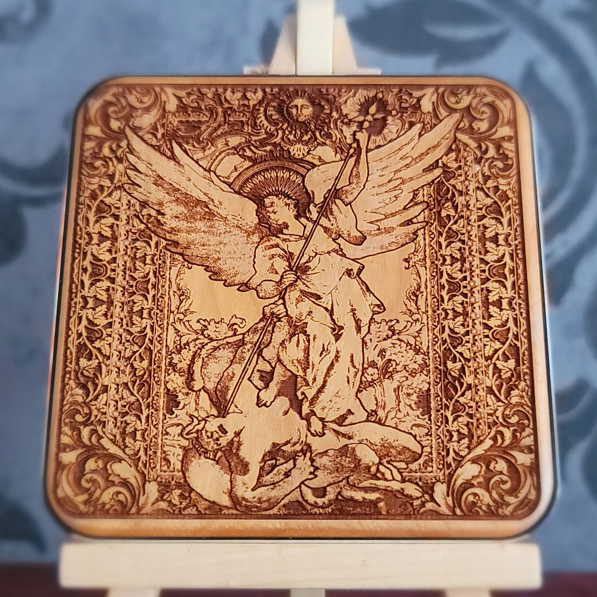 St Michael the Archangel Wood Wireless Charger