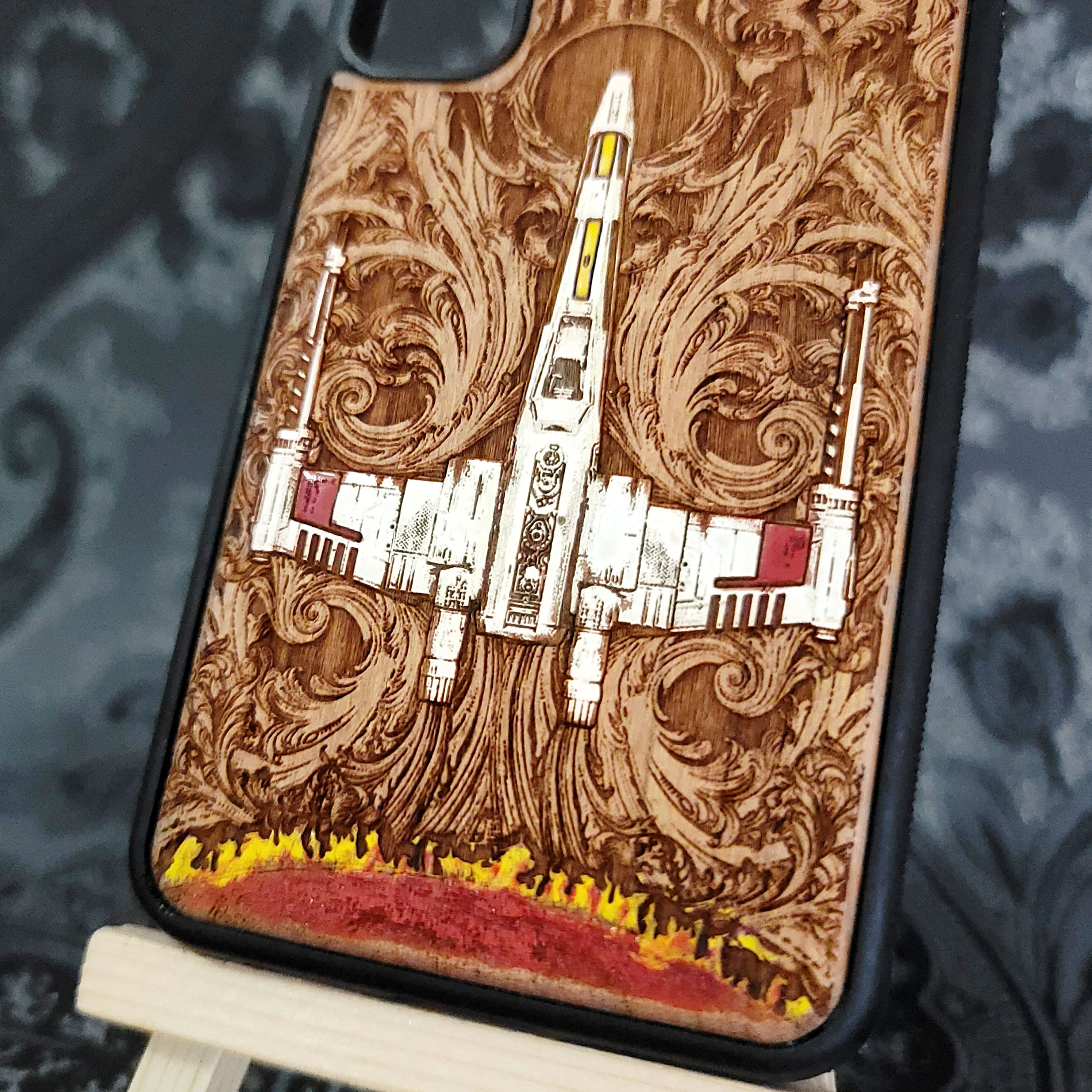 Intergalactic Ship II Star Wars - Wood Phone Case - Hand Painted