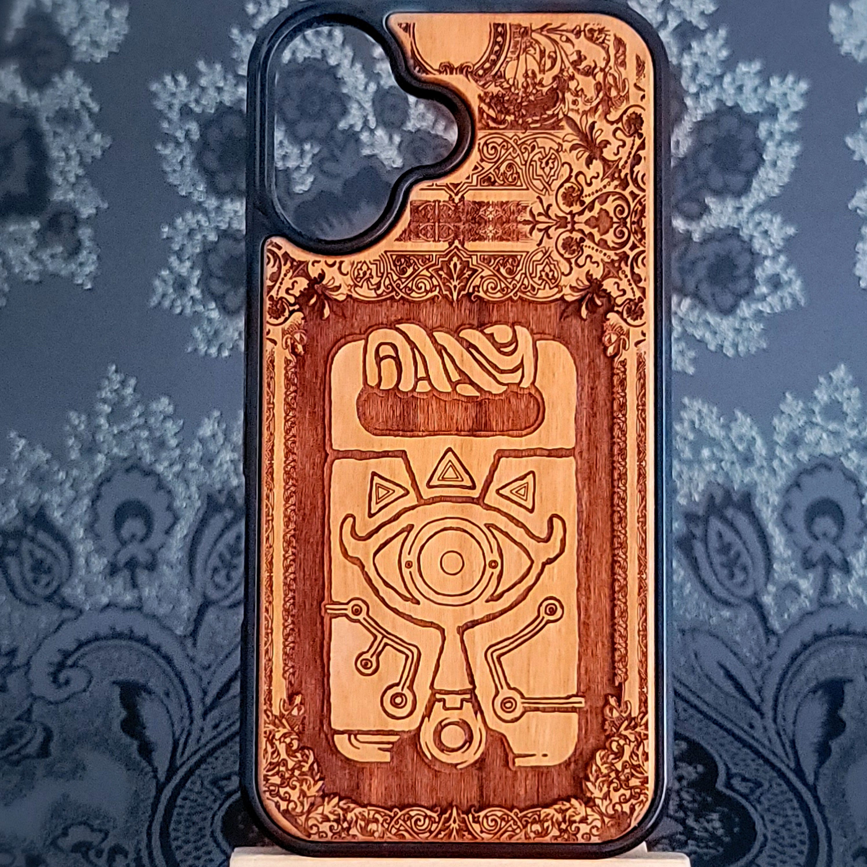 zelda game wood phone case laser engraved