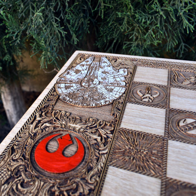 Sci Fi Chess Board Star Wars  - A3 Large Size Star Wars engraved wood phone case