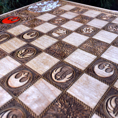 Sci Fi Chess Board Star Wars  - A3 Large Size Star Wars engraved wood phone case