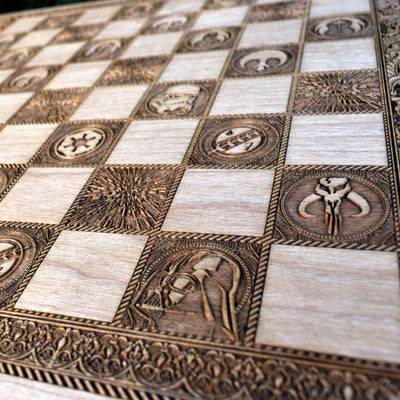 Sci Fi Chess Board Star Wars  - A3 Large Size Star Wars engraved wood phone case