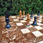Load image into Gallery viewer, Medieval Wooden Chess Board Game Set - A3 Size - 1.25&quot; / 32 mm Square
