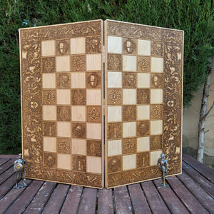 War Chess Set Tournament Size Wood Board Game - Pawns included