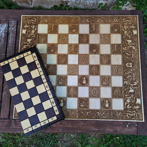 War Chess Set Tournament Size Wood Board Game - Pawns included