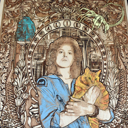 Ellen Alien Wood Wall Art IV - Large