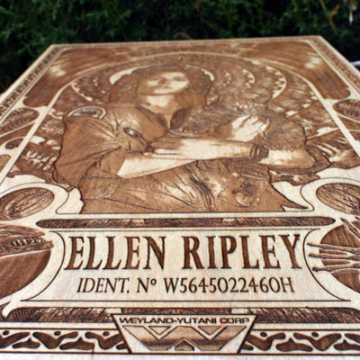 Alien movie-inspired wood wall decor for sci-fi collectors