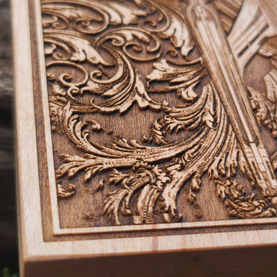 Handmade wooden artwork 'nan' – wood gift for 5 year anniversary, wedding present, gift for him or her, romantic handcrafted decor