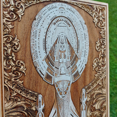 Intergalactic Ship VII Enterprise - Medium Hand Painted Alien xenomorph HR Giger biomechanical engraved phone case