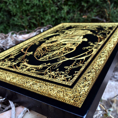 Gothic heart wall art in dark wood, unique gift for boyfriend or girlfriend.