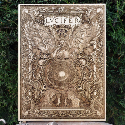 Handmade wooden artwork 'Lucifer Mini' – wood gift for 5 year anniversary, wedding present, gift for him or her, romantic handcrafted decor