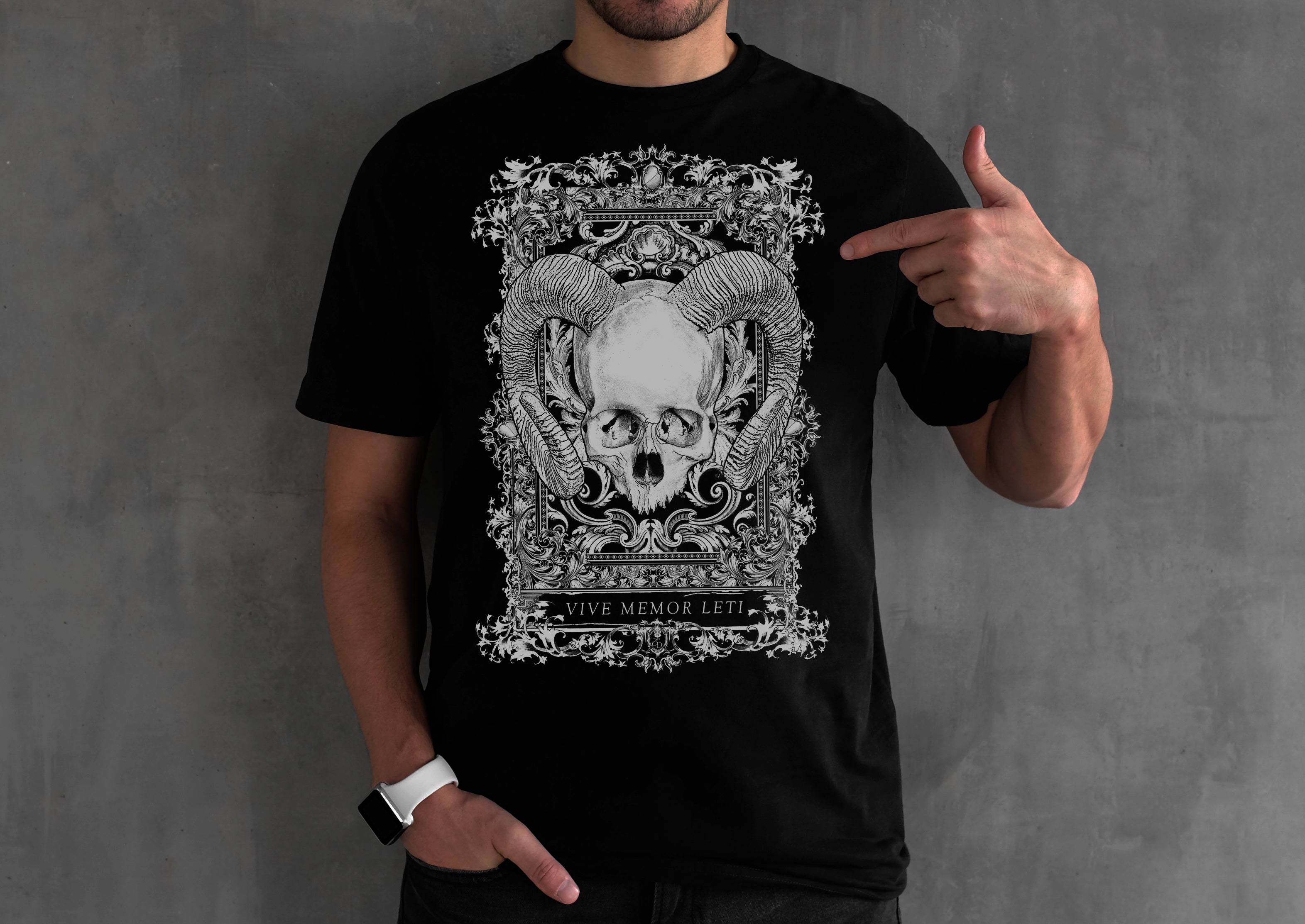 Dark Macabre Graphic Art T Shirt, Goth Clothing "The Damned"