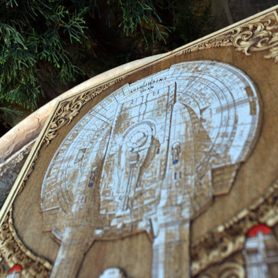 Intergalactic Ship XIII Enterprise- Medium Hand Painted Alien xenomorph HR Giger biomechanical engraved phone case