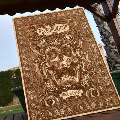 Lovecraft Cthulhu horror book cover wall decor in wood