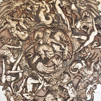 Sea god Neptune engraved art for coastal and sailor gifts