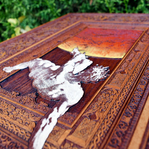 Phaethon Fall - Artwork on Cedar - Large