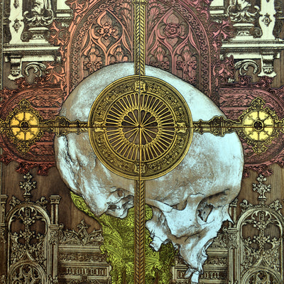 Gothic engraved wood art – gothic art, engraved wood, dark fantasy, skeleton design, artisan crafted