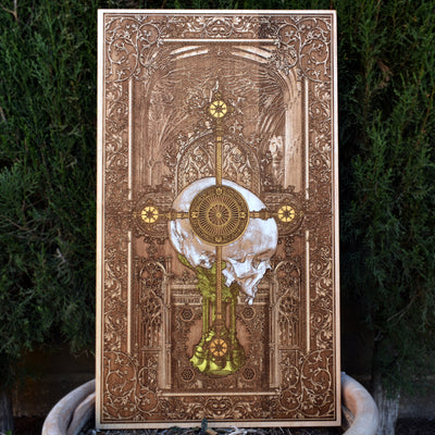 Religion Limited Edition - Extra Large – gothic art, engraved wood, dark fantasy, skeleton design, artisan crafted