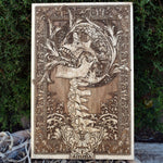 Load image into Gallery viewer, Scream, Horror Creepy Gothic Altar Art, Satanic Temple Wall Art, Demon Pagan Art, Woodcut - A4 Size

