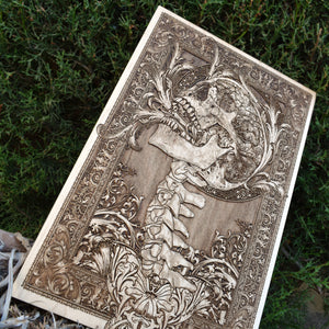 Scream, Horror Creepy Gothic Altar Art, Satanic Temple Wall Art, Demon Pagan Art, Woodcut - A4 Size