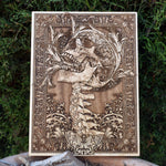 Load image into Gallery viewer, Scream, Horror Creepy Gothic Altar Art, Satanic Temple Wall Art, Demon Pagan Art, Woodcut - A5 Size

