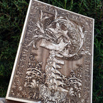 Load image into Gallery viewer, Scream, Horror Creepy Gothic Altar Art, Satanic Temple Wall Art, Demon Pagan Art, Woodcut - A5 Size
