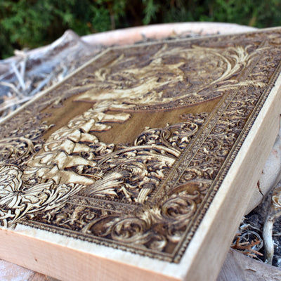 Handmade wooden artwork 'nan' – wood gift for 5 year anniversary, wedding present, gift for him or her, romantic handcrafted decor