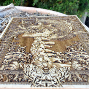 Scream, Horror Creepy Gothic Altar Art, Satanic Temple Wall Art, Demon Pagan Art, Woodcut - A5 Size
