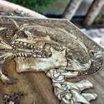 Load image into Gallery viewer, Scream, Horror Creepy Gothic Altar Art, Satanic Temple Wall Art, Demon Pagan Art, Woodcut - A5 Size
