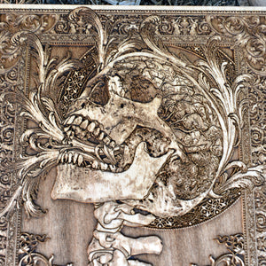 Scream, Horror Creepy Gothic Altar Art, Satanic Temple Wall Art, Demon Pagan Art, Woodcut - A5 Size