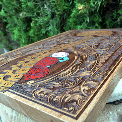 Buchrücken mit Rosengold - Große Zedernholz limitierte Edition