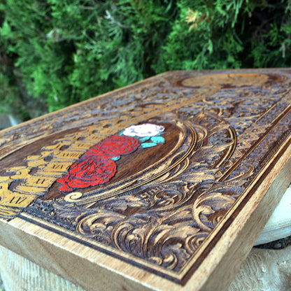 Spine with Roses Gold - Large Cedar wood limited Edition