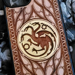 Load image into Gallery viewer, iPhone &amp; Samsung Galaxy Wood Phone Case - Targaryen Game of Thrones Hand Painted
