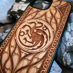 Load image into Gallery viewer, iPhone &amp; Samsung Galaxy Wood Phone Case - Targaryen Dragon Game of Thrones

