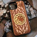 Load image into Gallery viewer, iPhone &amp; Samsung Galaxy Wood Phone Case - Targaryen Game of Thrones Hand Painted
