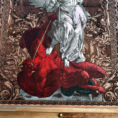 Gothic engraved wood art – gothic art, engraved wood, dark fantasy, skeleton design, artisan crafted